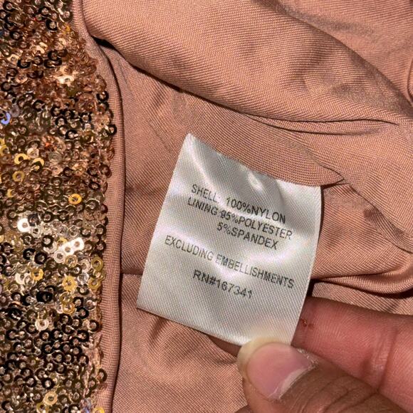 HELLO MOLLY Glitter Gypsy Dress Bronze Women's Small (4) Cocktail Homecoming - Picture 5 of 10